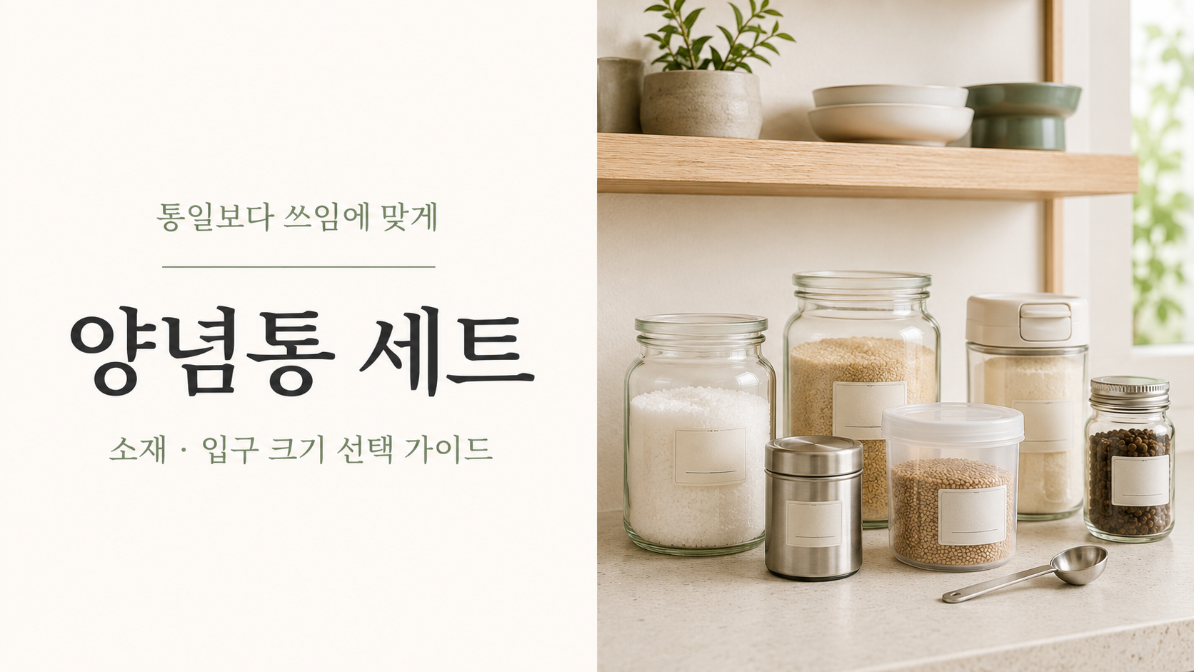 소재와 입구 크기로 고르는 양념통